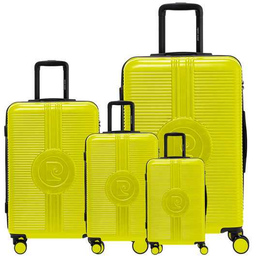 SATURN 4-PIECE FLUORESCENT YELLOW SUITCASE SET