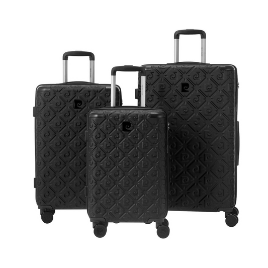 SET OF 3 BLACK TAURI SUITCASES